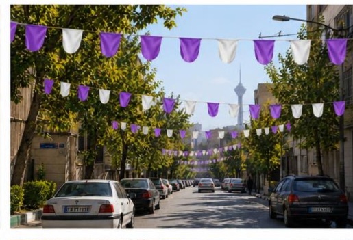 ریسه رنگی (بنفش . سفید)