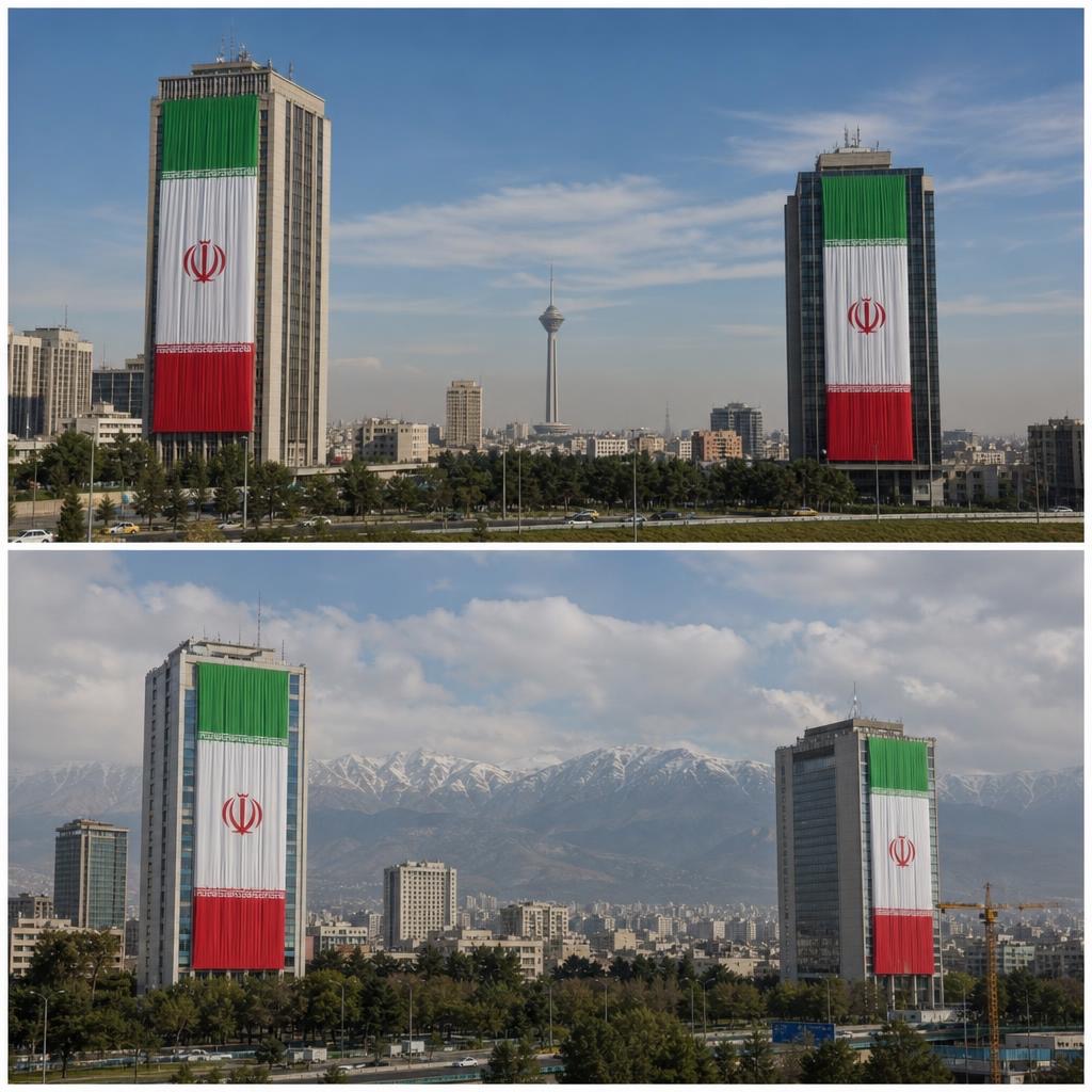 پرچم ایران دیوار کوب (عمودی)